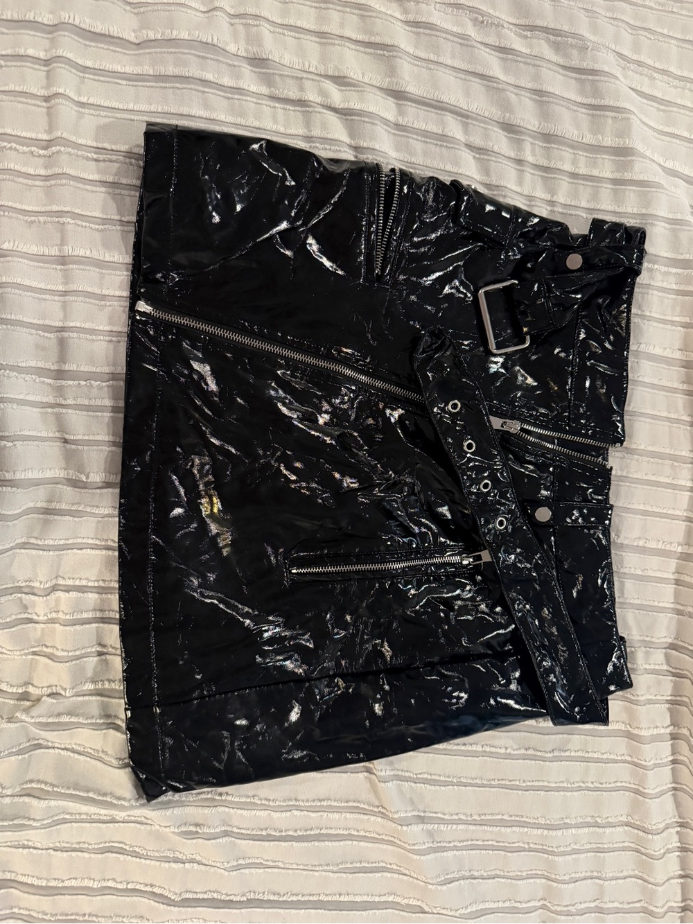 bagatelle Black Patent Shine Mini Skirt